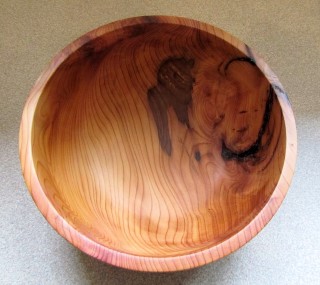 John Spencer won a commended certificate for his yew bowl